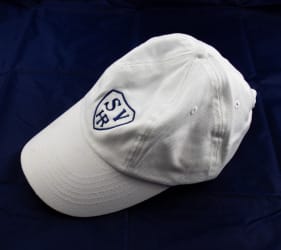 Fan-Cap weiß (auch in royalblau verfügbar)